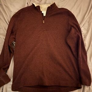 Men's Rich Brown Zip-Up Sweater
